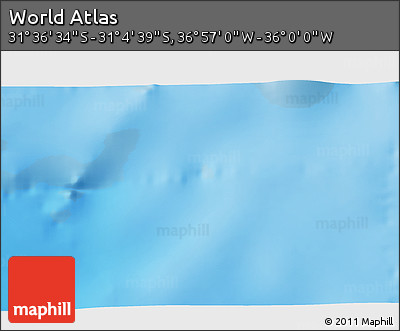 Physical 3D Map of the Area around 31° 20' 36" S, 36° 28' 30" W