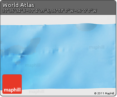 Physical 3D Map of the Area around 31° 20' 36" S, 36° 28' 30" W