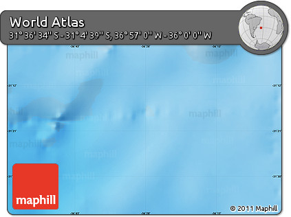 Physical Map of the Area around 31° 20' 36" S, 36° 28' 30" W