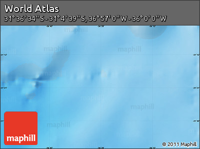 Physical Map of the Area around 31° 20' 36" S, 36° 28' 30" W
