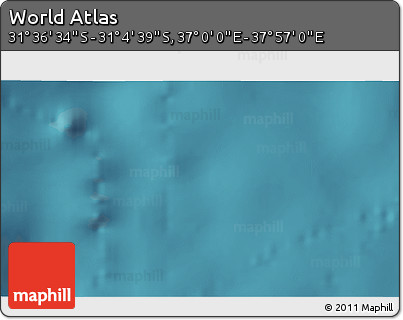 Satellite 3D Map of the Area around 31° 20' 36" S, 37° 28' 30" E