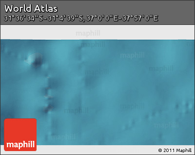 Satellite 3D Map of the Area around 31° 20' 36" S, 37° 28' 30" E