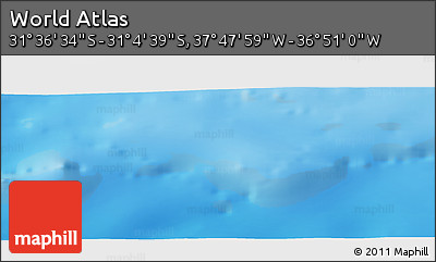 Physical Panoramic Map of the Area around 31° 20' 36" S, 37° 19' 30" W