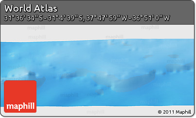 Physical Panoramic Map of the Area around 31° 20' 36" S, 37° 19' 30" W