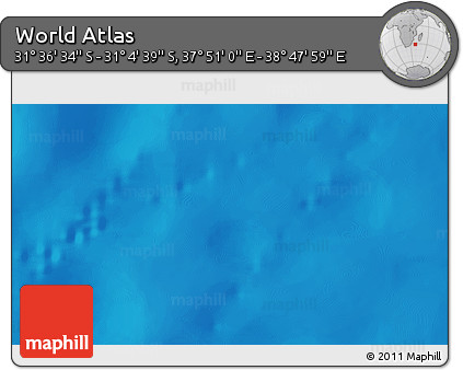Shaded Relief 3D Map of the Area around 31° 20' 36" S, 38° 19' 30" E