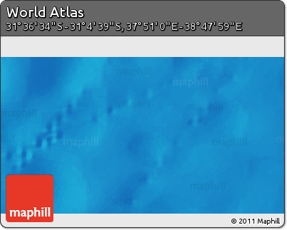 Shaded Relief 3D Map of the Area around 31° 20' 36" S, 38° 19' 30" E
