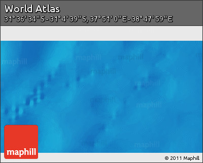 Shaded Relief 3D Map of the Area around 31° 20' 36" S, 38° 19' 30" E