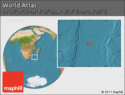 Satellite Location Map of the Area around 31° 20' 36" S, 39° 10' 29" E