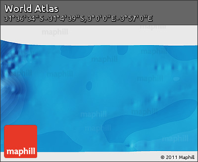 Political 3D Map of the Area around 31° 20' 36" S, 3° 28' 30" E