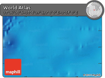 Physical Map of the Area around 31° 20' 36" S, 3° 28' 30" E
