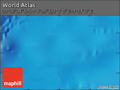 Physical Map of the Area around 31° 20' 36" S, 3° 28' 30" E