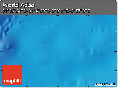 Physical Map of the Area around 31° 20' 36" S, 3° 28' 30" E