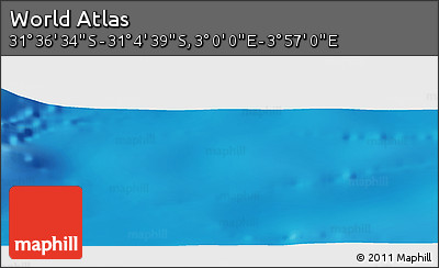 Physical Panoramic Map of the Area around 31° 20' 36" S, 3° 28' 30" E