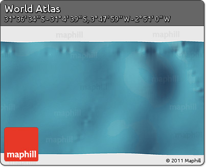 Satellite 3D Map of the Area around 31° 20' 36" S, 3° 19' 30" W