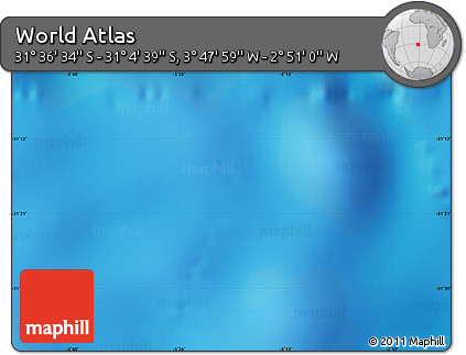 Shaded Relief Map of the Area around 31° 20' 36" S, 3° 19' 30" W