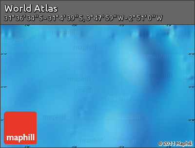 Shaded Relief Map of the Area around 31° 20' 36" S, 3° 19' 30" W