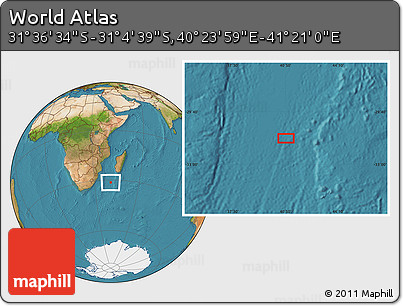 Satellite Location Map of the Area around 31° 20' 36" S, 40° 52' 30" E