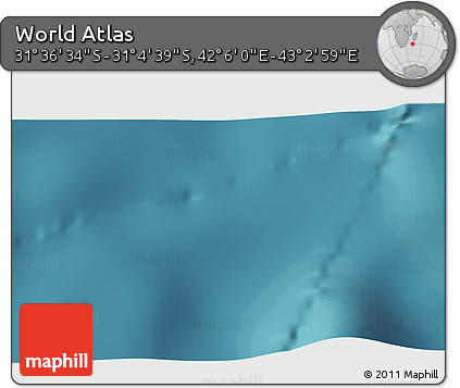 Satellite 3D Map of the Area around 31° 20' 36" S, 42° 34' 30" E
