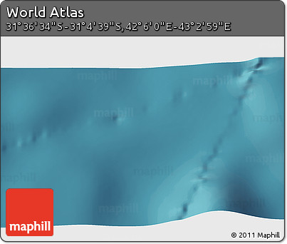 Satellite 3D Map of the Area around 31° 20' 36" S, 42° 34' 30" E