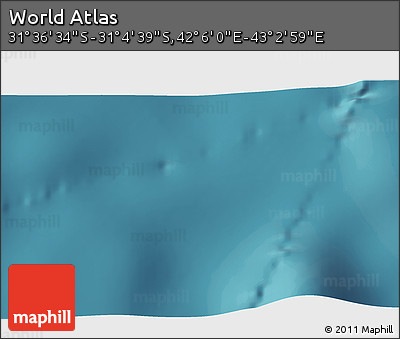 Satellite 3D Map of the Area around 31° 20' 36" S, 42° 34' 30" E