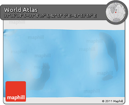 Shaded Relief 3D Map of the Area around 31° 20' 36" S, 43° 25' 29" E
