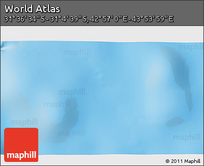 Shaded Relief 3D Map of the Area around 31° 20' 36" S, 43° 25' 29" E
