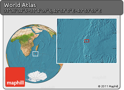 Satellite Location Map of the Area around 31° 20' 36" S, 43° 25' 29" E