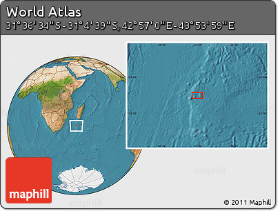 Satellite Location Map of the Area around 31° 20' 36" S, 43° 25' 29" E