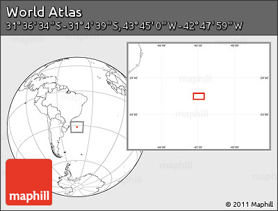 Blank Location Map of the Area around 31° 20' 36" S, 43° 16' 29" W