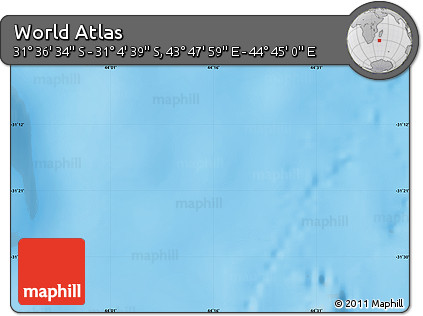 Physical Map of the Area around 31° 20' 36" S, 44° 16' 29" E