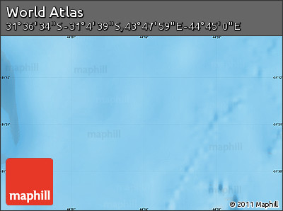 Physical Map of the Area around 31° 20' 36" S, 44° 16' 29" E