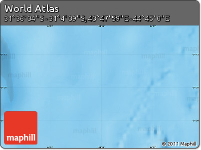 Physical Map of the Area around 31° 20' 36" S, 44° 16' 29" E