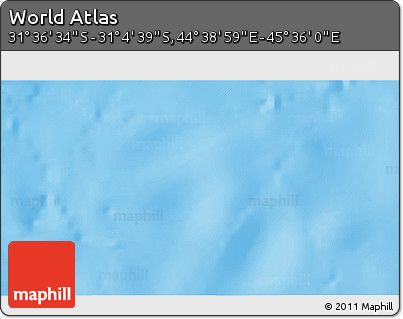 Shaded Relief 3D Map of the Area around 31° 20' 36" S, 45° 7' 30" E