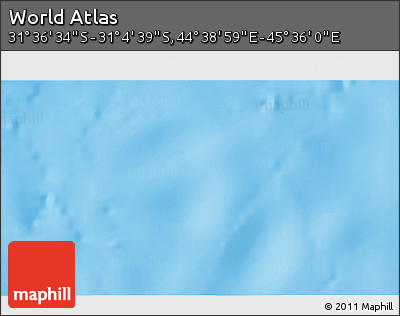 Shaded Relief 3D Map of the Area around 31° 20' 36" S, 45° 7' 30" E