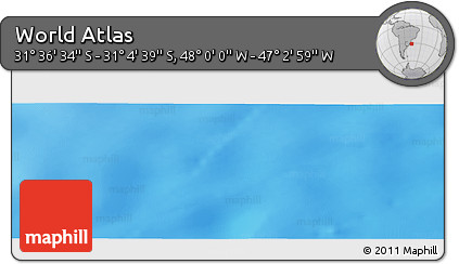Physical Panoramic Map of the Area around 31° 20' 36" S, 47° 31' 29" W