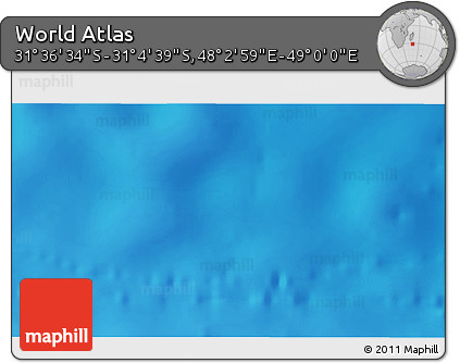 Shaded Relief 3D Map of the Area around 31° 20' 36" S, 48° 31' 29" E