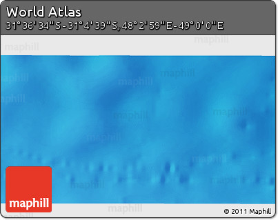 Shaded Relief 3D Map of the Area around 31° 20' 36" S, 48° 31' 29" E