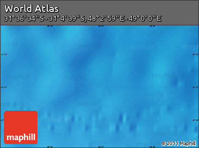 Physical Map of the Area around 31° 20' 36" S, 48° 31' 29" E