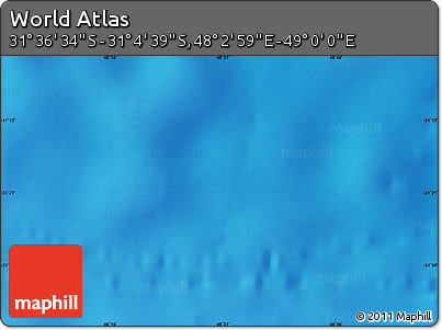 Physical Map of the Area around 31° 20' 36" S, 48° 31' 29" E