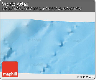 Shaded Relief 3D Map of the Area around 31° 20' 36" S, 49° 13' 30" W
