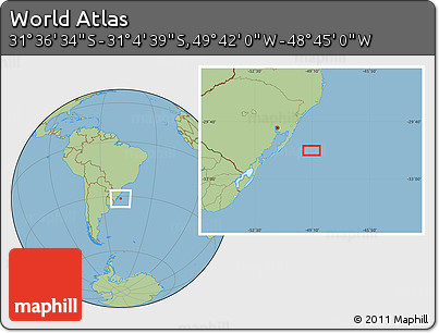 Savanna Style Location Map of the Area around 31° 20' 36" S, 49° 13' 30" W