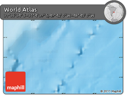 Shaded Relief Map of the Area around 31° 20' 36" S, 49° 13' 30" W