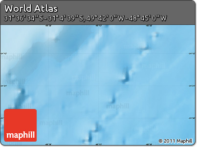 Shaded Relief Map of the Area around 31° 20' 36" S, 49° 13' 30" W