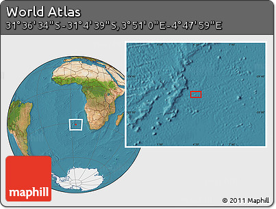 Satellite Location Map of the Area around 31° 20' 36" S, 4° 19' 30" E