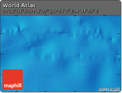Physical Map of the Area around 31° 20' 36" S, 4° 19' 30" E
