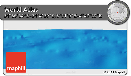 Shaded Relief Panoramic Map of the Area around 31° 20' 36" S, 4° 19' 30" E