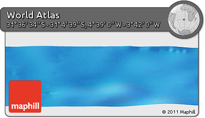 Physical Panoramic Map of the Area around 31° 20' 36" S, 4° 10' 30" W