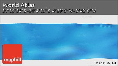 Physical Panoramic Map of the Area around 31° 20' 36" S, 4° 10' 30" W