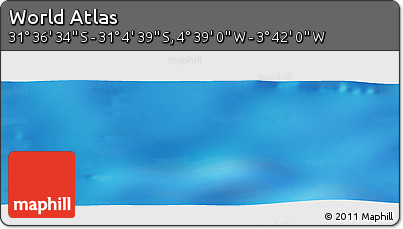Physical Panoramic Map of the Area around 31° 20' 36" S, 4° 10' 30" W
