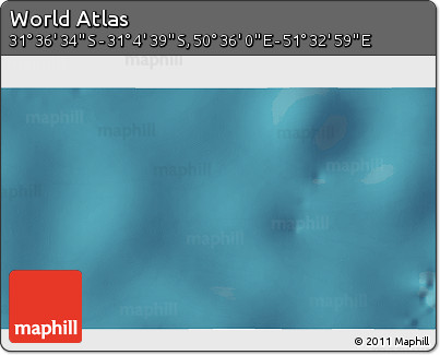 Satellite 3D Map of the Area around 31° 20' 36" S, 51° 4' 30" E